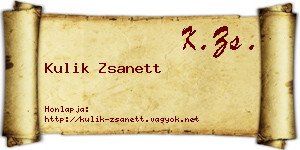 Kulik Zsanett névjegykártya